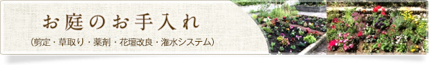 お庭のお手入れ（剪定・草取り・薬剤・花壇改良・潅水システム）